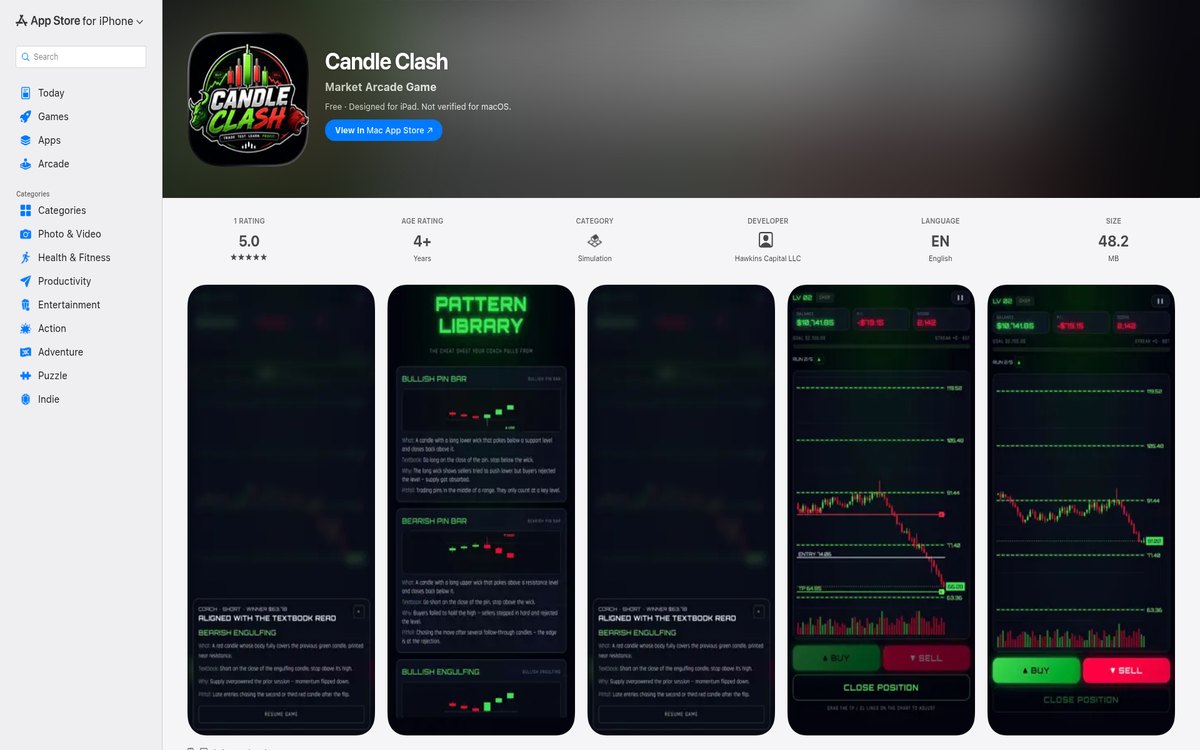 The Candle Clash listing on the Apple App Store